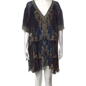 Camilla dark blue silk dress